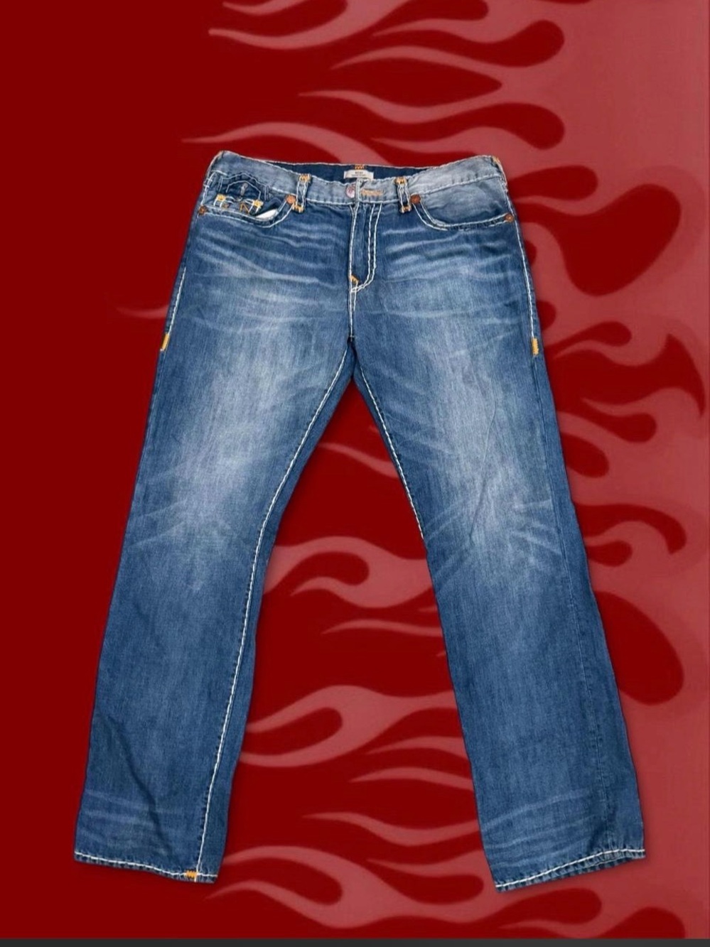 True Religion Men's Bootcut Blue Jeans